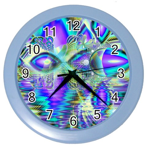 Abstract Peacock Celebration, Golden Violet Teal Wall Clock (Color) from ArtsNow.com Front