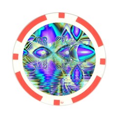 Abstract Peacock Celebration, Golden Violet Teal Poker Chip from ArtsNow.com Front