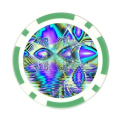 Abstract Peacock Celebration, Golden Violet Teal Poker Chip from ArtsNow.com Front