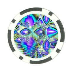 Abstract Peacock Celebration, Golden Violet Teal Poker Chip (10 Pack) from ArtsNow.com Front