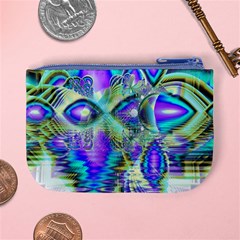 Abstract Peacock Celebration, Golden Violet Teal Coin Change Purse from ArtsNow.com Back