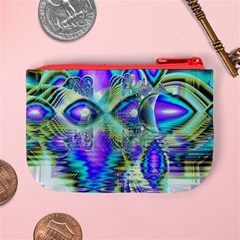 Abstract Peacock Celebration, Golden Violet Teal Coin Change Purse from ArtsNow.com Back