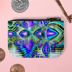 Abstract Peacock Celebration, Golden Violet Teal Coin Change Purse from ArtsNow.com Back