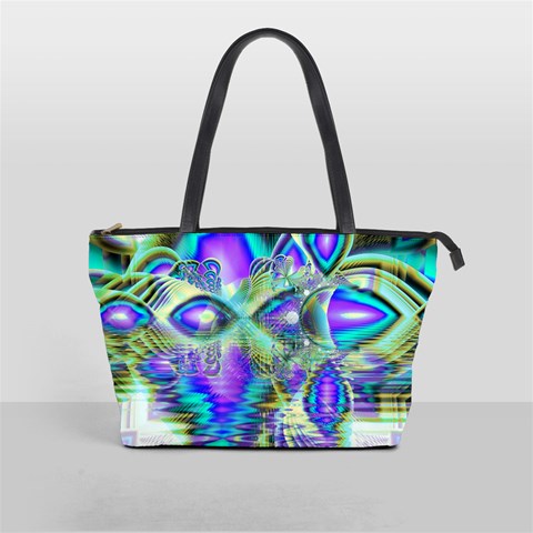 Abstract Peacock Celebration, Golden Violet Teal Large Shoulder Bag from ArtsNow.com Front