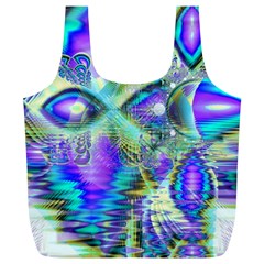 Abstract Peacock Celebration, Golden Violet Teal Reusable Bag (XL) from ArtsNow.com Front