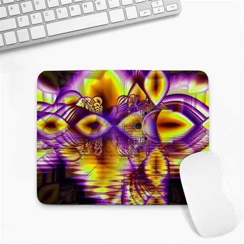 Golden Violet Crystal Palace, Abstract Cosmic Explosion Small Mouse Pad (Rectangle) from ArtsNow.com Front