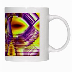 Golden Violet Crystal Palace, Abstract Cosmic Explosion White Coffee Mug from ArtsNow.com Right