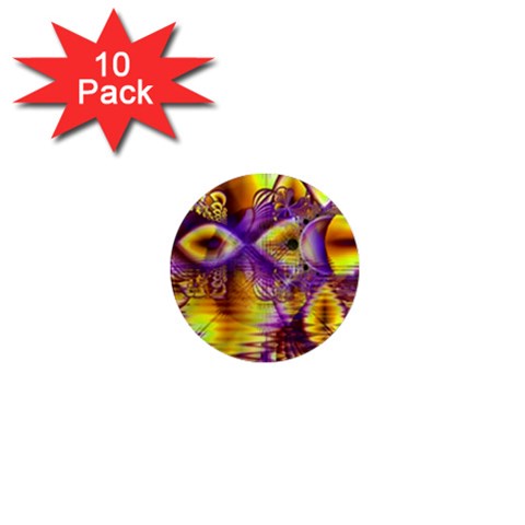 Golden Violet Crystal Palace, Abstract Cosmic Explosion 1  Mini Button Magnet (10 pack) from ArtsNow.com Front