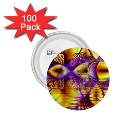 Golden Violet Crystal Palace, Abstract Cosmic Explosion 1.75  Button (100 pack) from ArtsNow.com Front