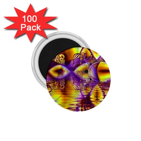 Golden Violet Crystal Palace, Abstract Cosmic Explosion 1.75  Button Magnet (100 pack) from ArtsNow.com Front