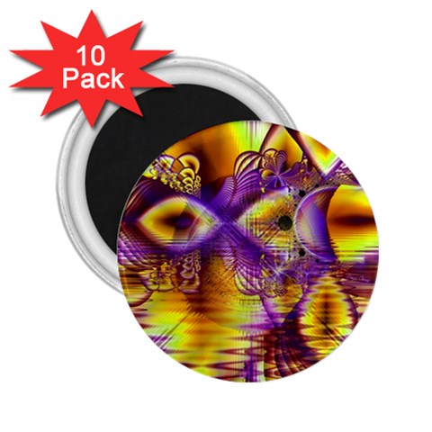 Golden Violet Crystal Palace, Abstract Cosmic Explosion 2.25  Button Magnet (10 pack) from ArtsNow.com Front