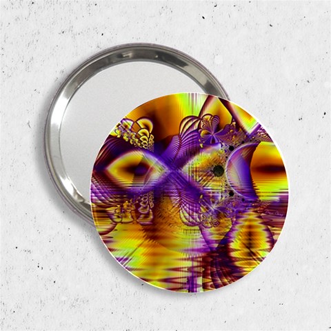 Golden Violet Crystal Palace, Abstract Cosmic Explosion Handbag Mirror (2.25 ) from ArtsNow.com Front