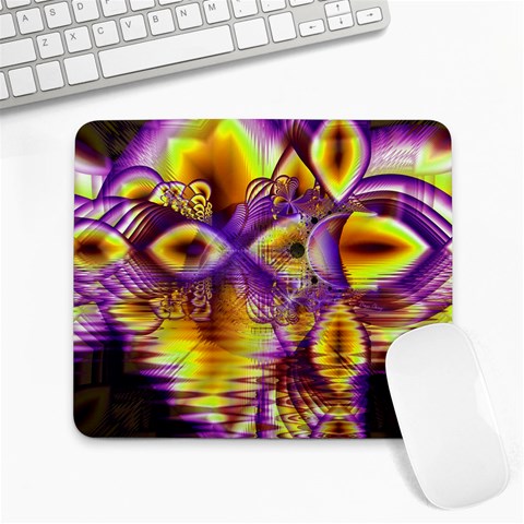 Golden Violet Crystal Palace, Abstract Cosmic Explosion Large Mouse Pad (Rectangle) from ArtsNow.com Front