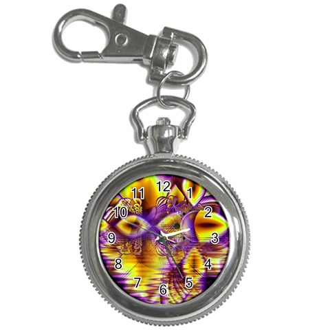 Golden Violet Crystal Palace, Abstract Cosmic Explosion Key Chain Watch from ArtsNow.com Front