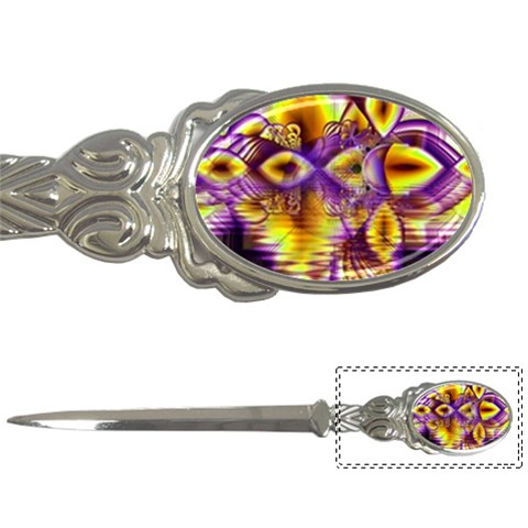 Golden Violet Crystal Palace, Abstract Cosmic Explosion Letter Opener from ArtsNow.com Front