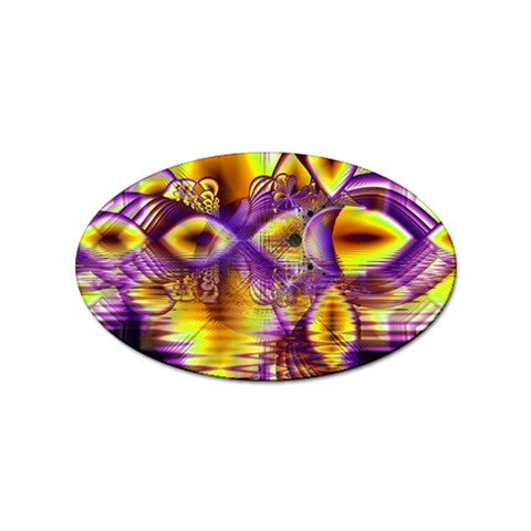 Golden Violet Crystal Palace, Abstract Cosmic Explosion Sticker (Oval) from ArtsNow.com Front