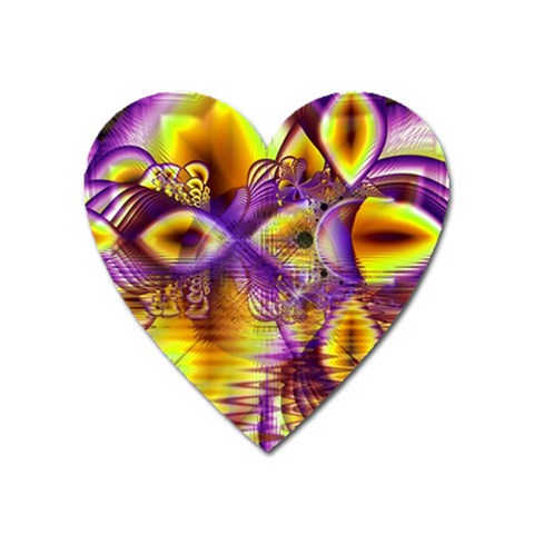 Golden Violet Crystal Palace, Abstract Cosmic Explosion Magnet (Heart) from ArtsNow.com Front