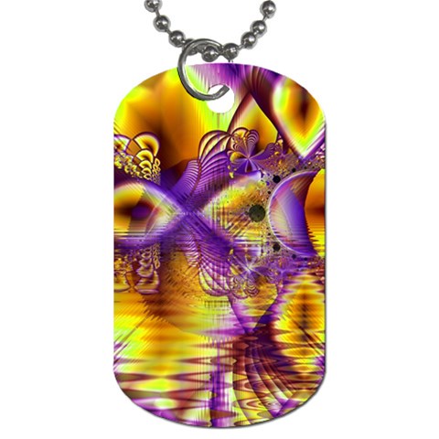 Golden Violet Crystal Palace, Abstract Cosmic Explosion Dog Tag (One Sided) from ArtsNow.com Front