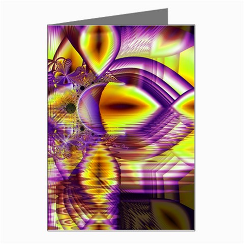 Golden Violet Crystal Palace, Abstract Cosmic Explosion Greeting Card from ArtsNow.com Left