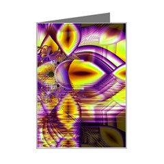 Golden Violet Crystal Palace, Abstract Cosmic Explosion Mini Greeting Card from ArtsNow.com Left