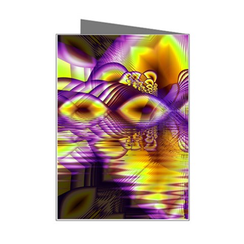 Golden Violet Crystal Palace, Abstract Cosmic Explosion Mini Greeting Card from ArtsNow.com Right