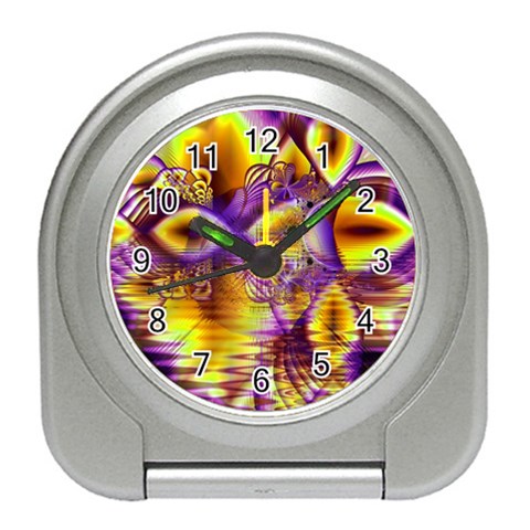 Golden Violet Crystal Palace, Abstract Cosmic Explosion Desk Alarm Clock from ArtsNow.com Front