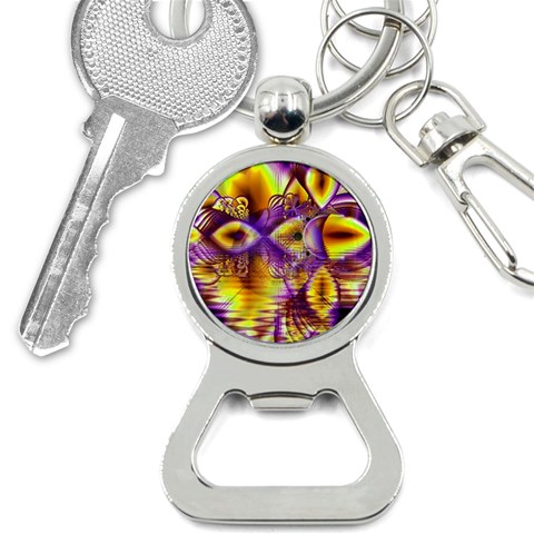 Golden Violet Crystal Palace, Abstract Cosmic Explosion Bottle Opener Key Chain from ArtsNow.com Front