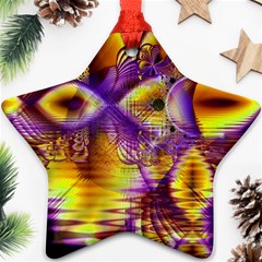 Golden Violet Crystal Palace, Abstract Cosmic Explosion Star Ornament (Two Sides) from ArtsNow.com Front