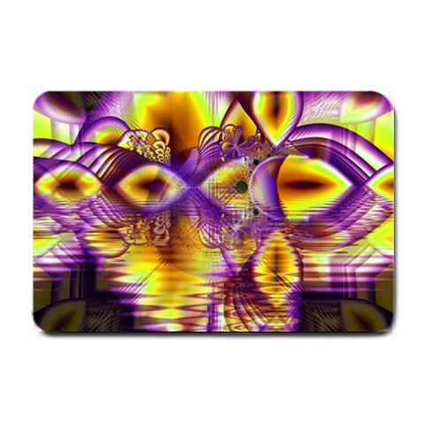 Golden Violet Crystal Palace, Abstract Cosmic Explosion Small Door Mat from ArtsNow.com 24 x16  Door Mat