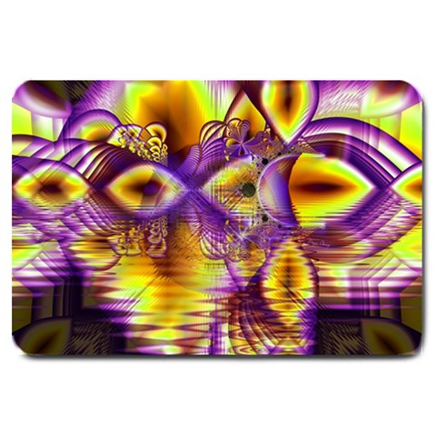 Golden Violet Crystal Palace, Abstract Cosmic Explosion Large Door Mat from ArtsNow.com 30 x20  Door Mat