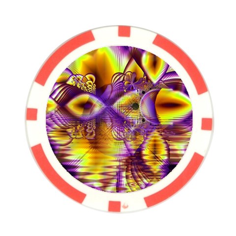 Golden Violet Crystal Palace, Abstract Cosmic Explosion Poker Chip from ArtsNow.com Front