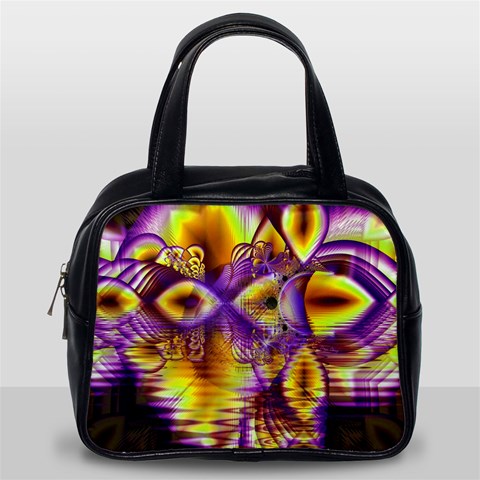 Golden Violet Crystal Palace, Abstract Cosmic Explosion Classic Handbag (One Side) from ArtsNow.com Front