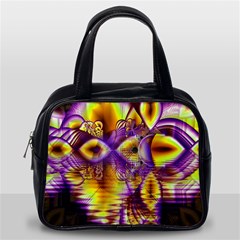 Golden Violet Crystal Palace, Abstract Cosmic Explosion Classic Handbag (Two Sides) from ArtsNow.com Back