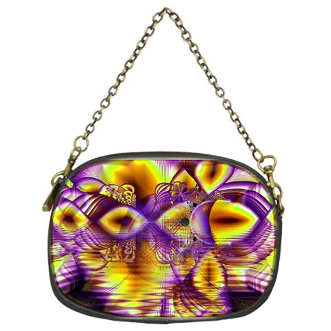 Golden Violet Crystal Palace, Abstract Cosmic Explosion Chain Purse (One Side) from ArtsNow.com Front