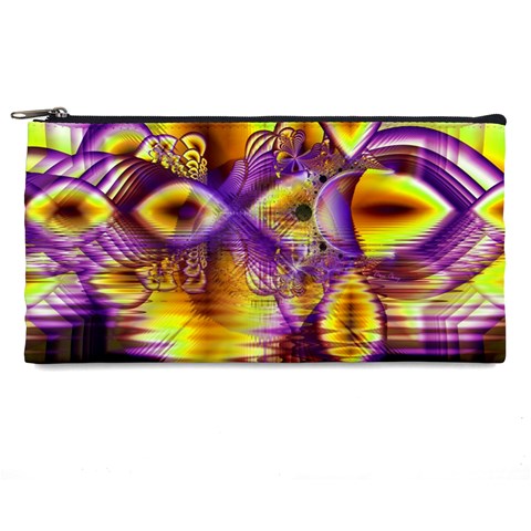 Golden Violet Crystal Palace, Abstract Cosmic Explosion Pencil Case from ArtsNow.com Front