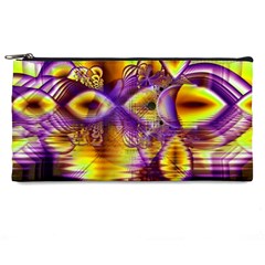 Golden Violet Crystal Palace, Abstract Cosmic Explosion Pencil Case from ArtsNow.com Front