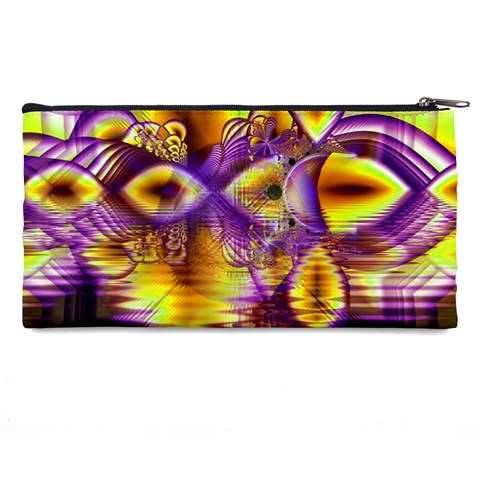 Golden Violet Crystal Palace, Abstract Cosmic Explosion Pencil Case from ArtsNow.com Back