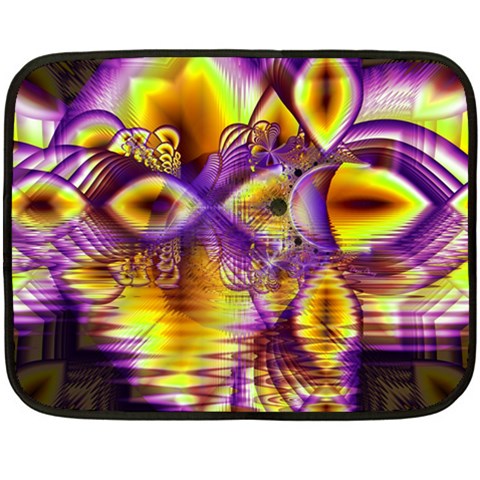 Golden Violet Crystal Palace, Abstract Cosmic Explosion Mini Fleece Blanket (Two Sided) from ArtsNow.com 35 x27  Blanket Front