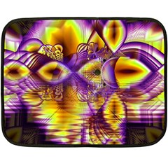 Golden Violet Crystal Palace, Abstract Cosmic Explosion Mini Fleece Blanket (Two Sided) from ArtsNow.com 35 x27  Blanket Front