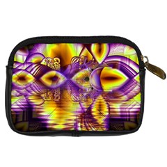 Golden Violet Crystal Palace, Abstract Cosmic Explosion Digital Camera Leather Case from ArtsNow.com Back