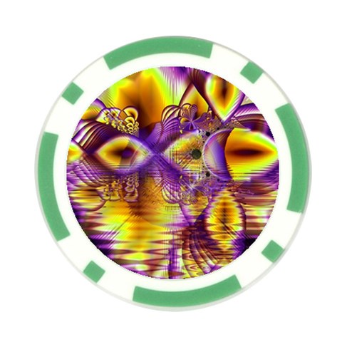 Golden Violet Crystal Palace, Abstract Cosmic Explosion Poker Chip (10 Pack) from ArtsNow.com Front