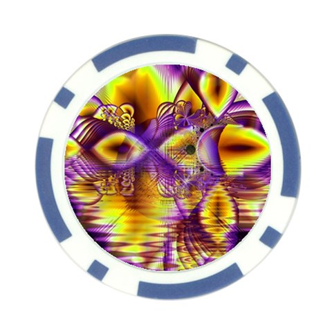 Golden Violet Crystal Palace, Abstract Cosmic Explosion Poker Chip (10 Pack) from ArtsNow.com Front