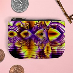 Golden Violet Crystal Palace, Abstract Cosmic Explosion Coin Change Purse from ArtsNow.com Front