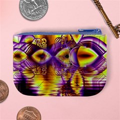 Golden Violet Crystal Palace, Abstract Cosmic Explosion Coin Change Purse from ArtsNow.com Back