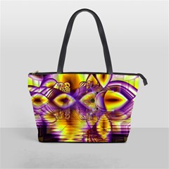 Golden Violet Crystal Palace, Abstract Cosmic Explosion Large Shoulder Bag from ArtsNow.com Front