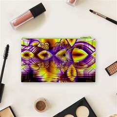 Golden Violet Crystal Palace, Abstract Cosmic Explosion Cosmetic Bag (Small) from ArtsNow.com Back