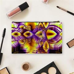 Golden Violet Crystal Palace, Abstract Cosmic Explosion Cosmetic Bag (Medium) from ArtsNow.com Back