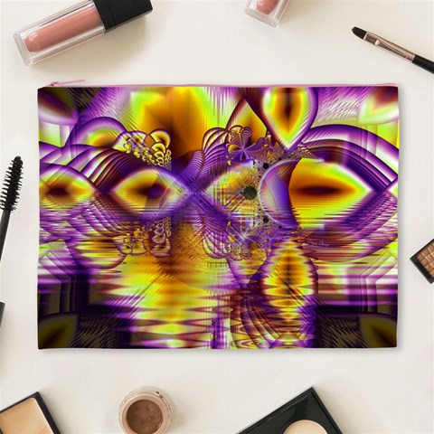 Golden Violet Crystal Palace, Abstract Cosmic Explosion Cosmetic Bag (XL) from ArtsNow.com Front