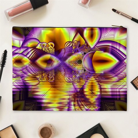 Golden Violet Crystal Palace, Abstract Cosmic Explosion Cosmetic Bag (XL) from ArtsNow.com Back