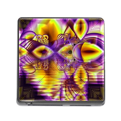 Golden Violet Crystal Palace, Abstract Cosmic Explosion Memory Card Reader with Storage (Square) from ArtsNow.com Front